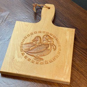 Vintage 80s Ribbon Geese inspired Engraved cutting board Charcuterie board